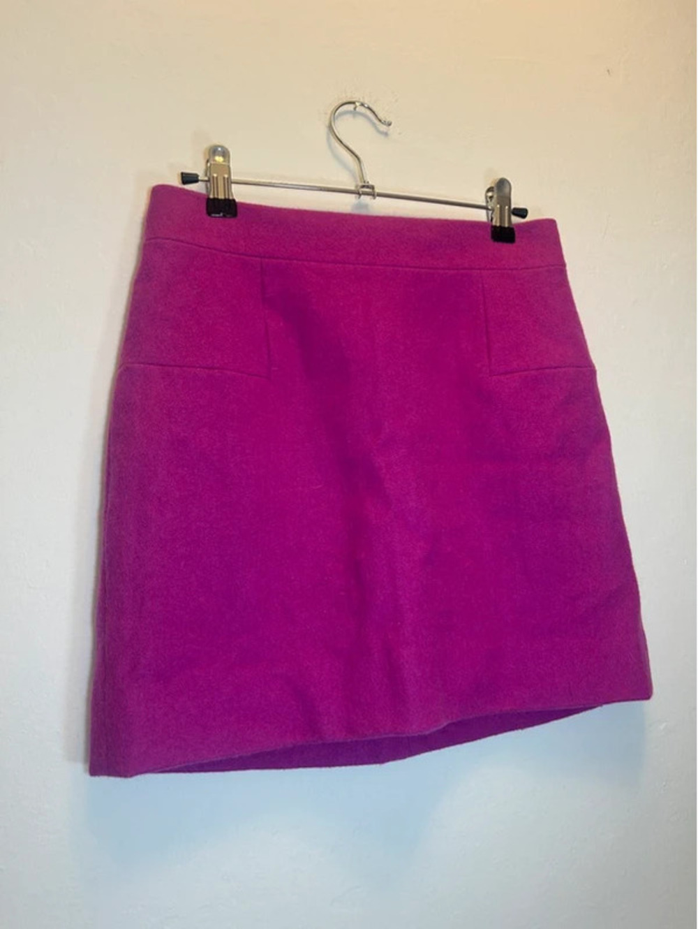 Y2K Fuzzy Pink Magenta Wool Mini Skirt